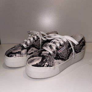 Superga Snakeskin Platform Sneakers